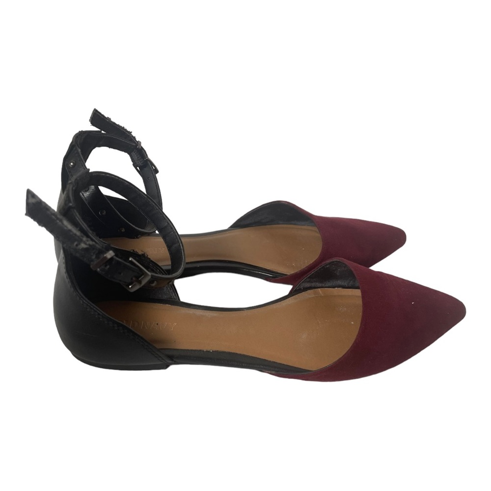 Old Navy Suede Studded Ankle Strap Flats Size 8 - Picture 3 of 7